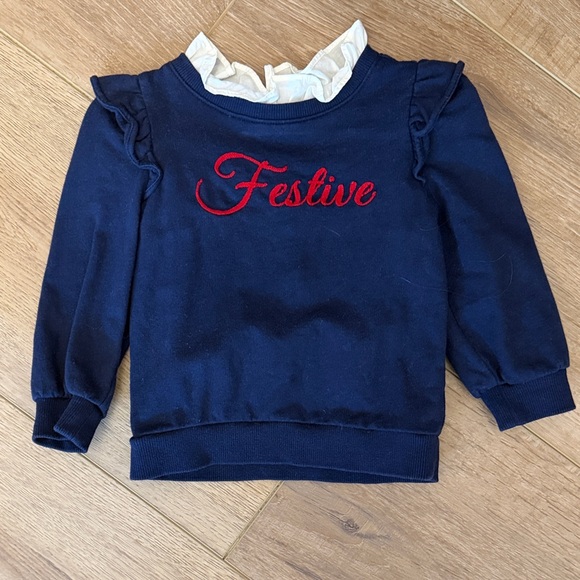 Janie and Jack Other - Festive Kids Navy Blue holiday Top